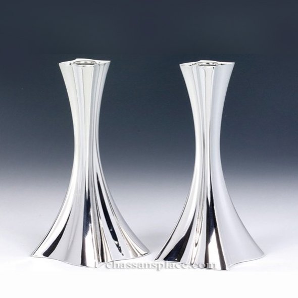 Hazorfim Bolero Small  Silver Candlesticks - 6"