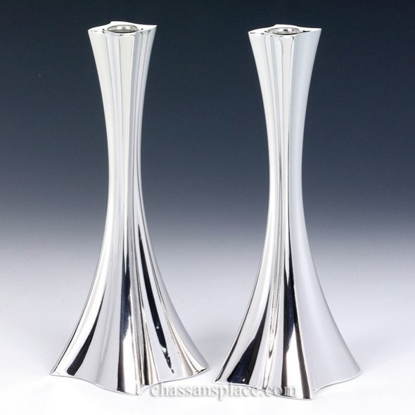 Hazorfim Bolero Silver Candlesticks - 9"