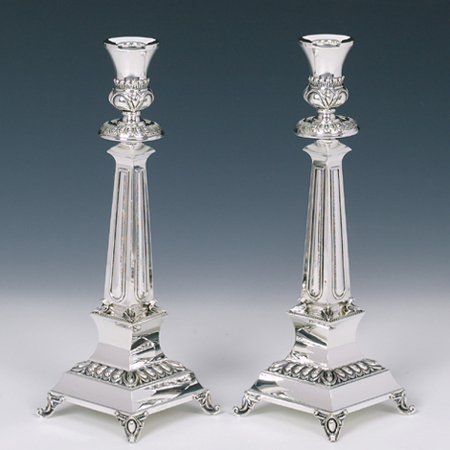 Hazorfim Supra Sterling Silver Candlesticks - 13"