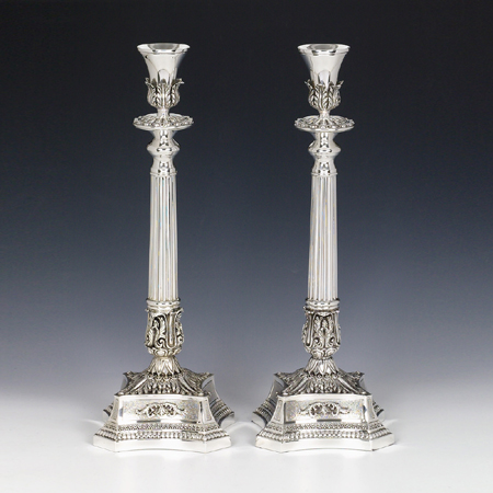 Hazorfim Milan Silver Candlesticks - 17"