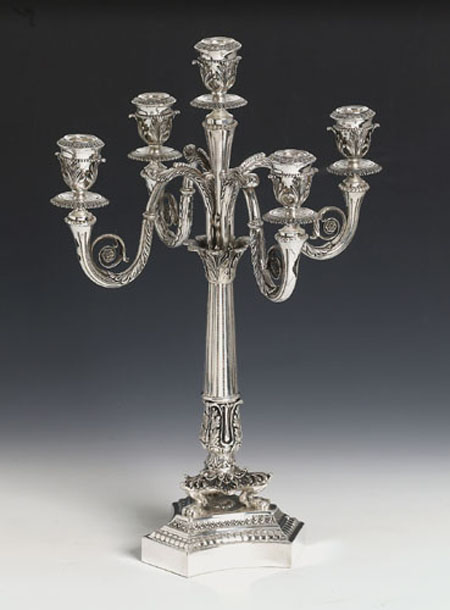 Sterling Silver Trio Med. Candelabra 5 Lights