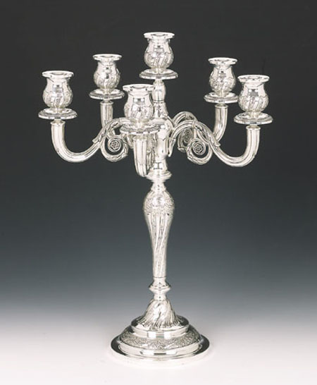 Sterling Silver Variante Candelabra  6 Lights