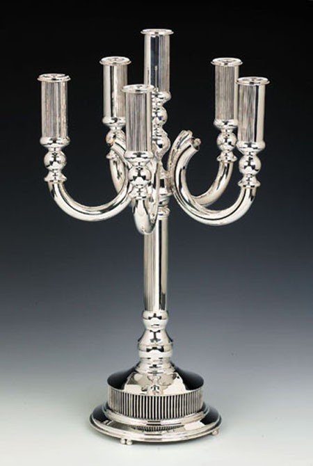 Sterling Silver Bagel Candelabra 6 Lights