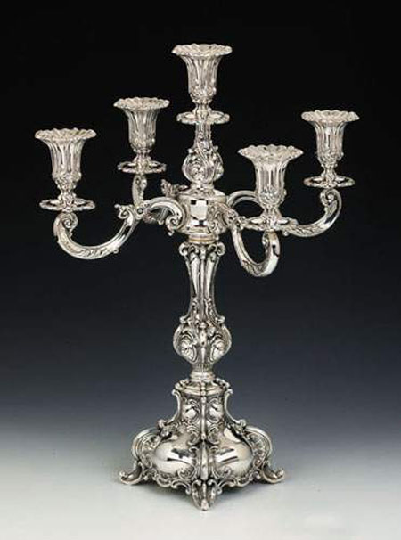 Sterling Silver Ben Yehuda Big Candelabra 5 Lights