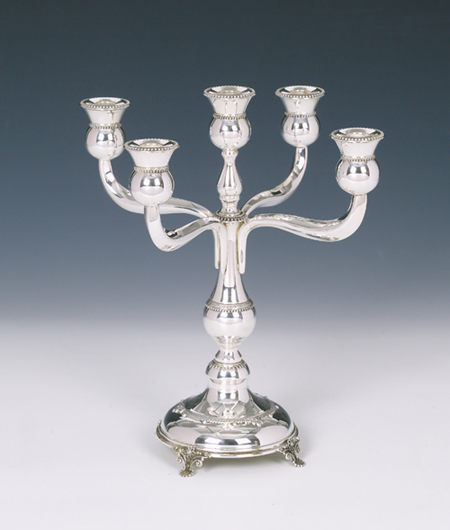 Sterling Silver Filigree Candelabra 5 Lights