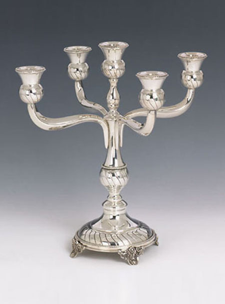 Sterling Silver Ben Zion Candelabra 5 Lights