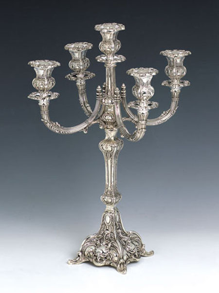 Sterling Silver Kush Med.Candelabra  5 Lights