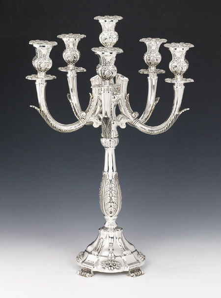 Sterling Silver Sdeh Prachim Small Candelabra  6 Lights