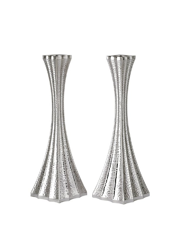 Galil Hammered Sterling Silver Candlesticks -7.5"