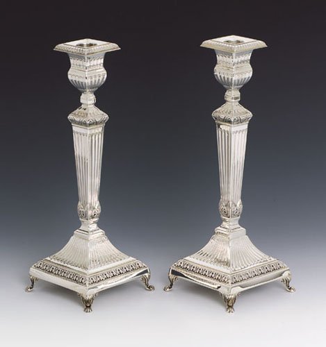 Hazorfim Rubin Silver Candlesticks - 11"