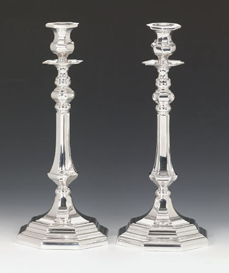 Hazorfim Tiffani Silver Candlesticks - 15"