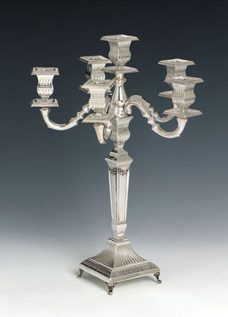 Sterling Silver Rubin Candelabra 6 Lights