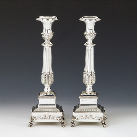 Hazorfim Roma Silver Candlesticks - 9"