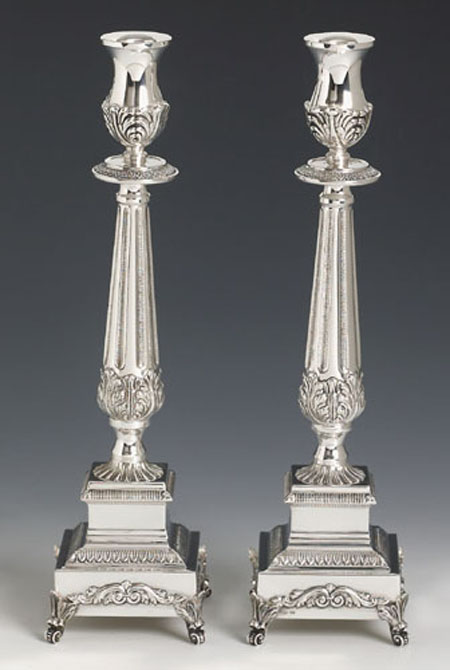 Hazorfim Roma Silver Candlesticks - 13"