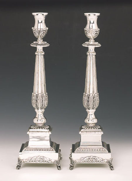 Hazorfim Roma Silver Candlesticks - 15"