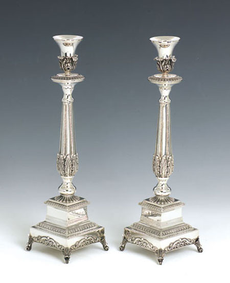 Hazorfim Roma Silver Candlesticks - 15"