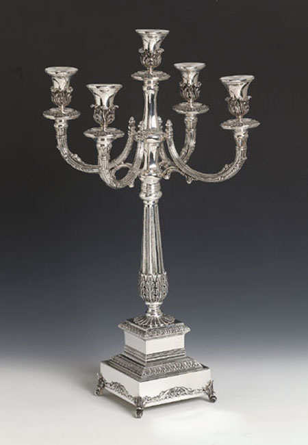 Sterling Silver Roma Candelabra 5 Lights