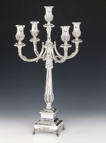 Sterling Silver Roma Mini Candelabra 5 Lights