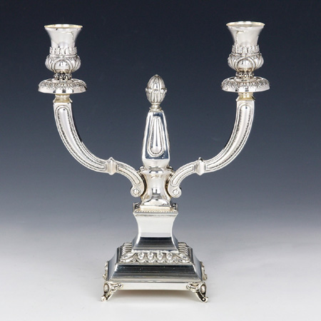 Sterling Silver Supra Candelabra 2 Oil Lights