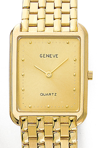 Euro Geneve 14K Yellow Gold Rectangular Mens Watch