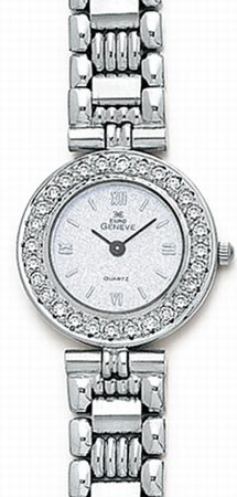 14K White Gold Ladies Diamond Watch - Euro Geneve - EG47230 - The ...