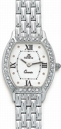 14K White Gold Ladies Diamond Watch - Geneve Euro - The Chassan's Place