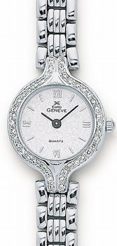 14K White Gold Ladies Diamond Watch - Geneve Euro - The Chassan's Place