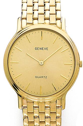 14K Yellow Gold Mens Watch - Geneve Euro