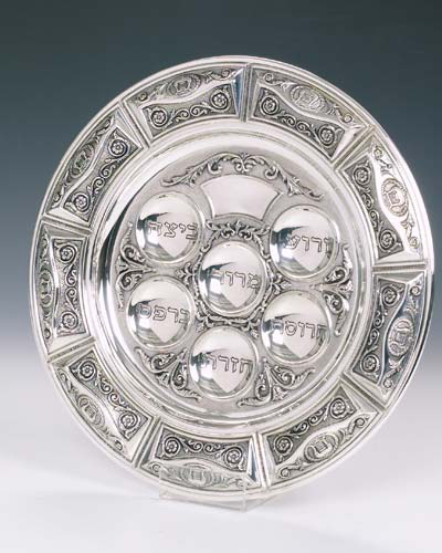 Hazorfim David Violin Sterling Silver Seder Plate