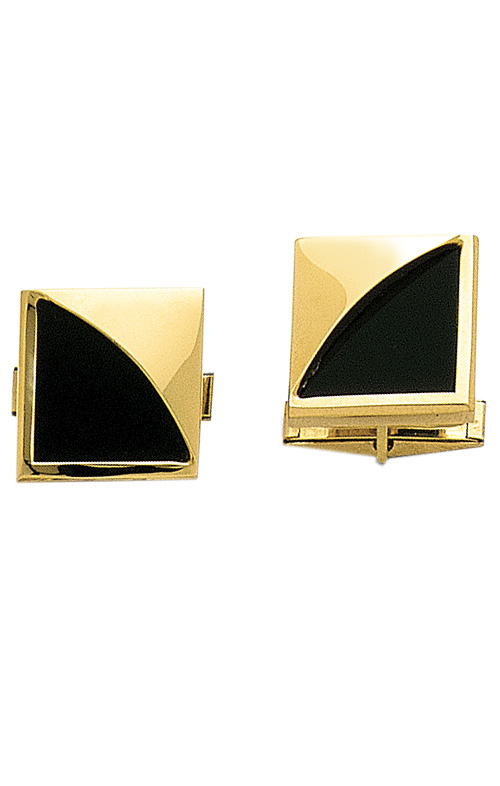 Black Onyx Cufflinks- 14K Yellow Gold Onyx Cuff Link Set