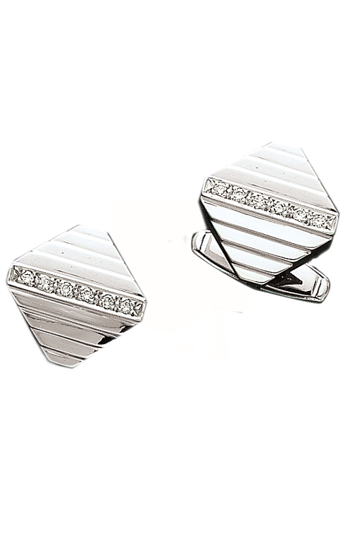 Stunning White Gold Triangular Cuff Links