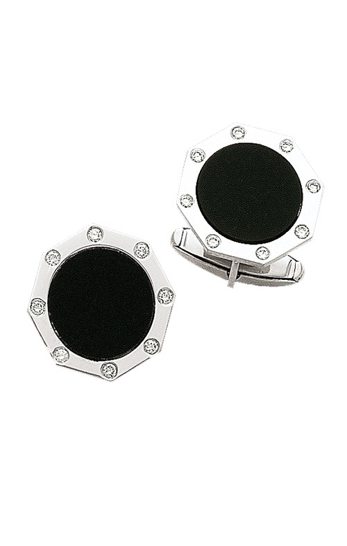 Diamond and Black Onyx Cuff Links