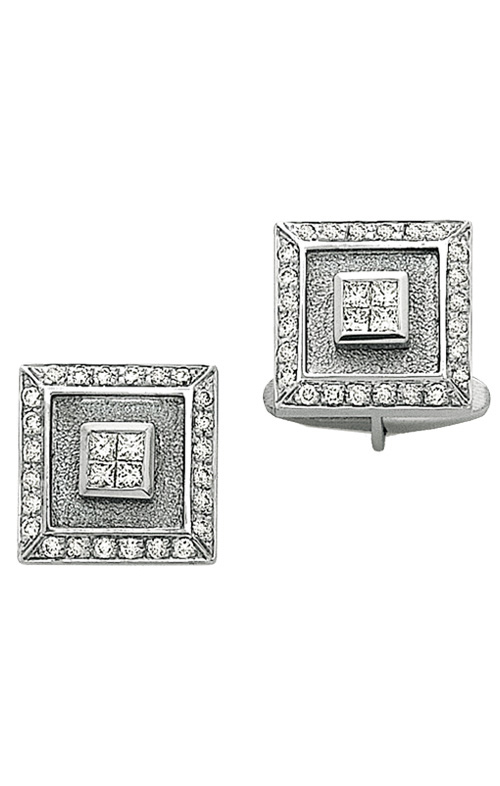 Dazzling White Gold Square cufflinks with 1.42 ct. of Diamonds