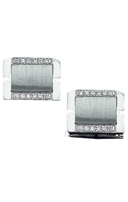 Diamond Cufflinks with Brushed Center