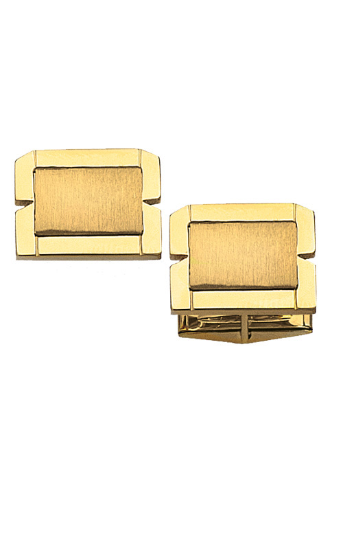 14K Cuff Links with Brushed Center
