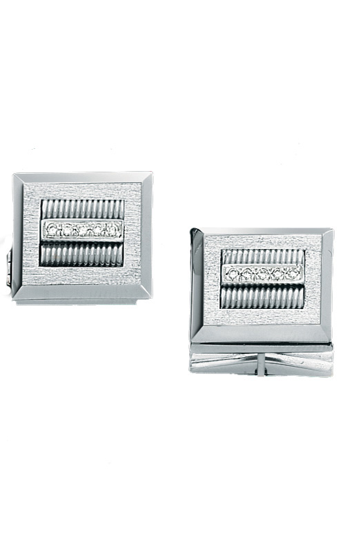 Contemporary Cuff Links - White Gold and Diamond Cufflinks