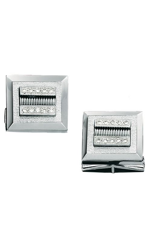 Diamond Cuff Links - Contemporary White Gold and Diamond Cufflinks