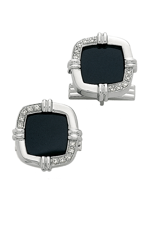 Black Onyx Cuff Links - White Gold & Diamond Cufflinks