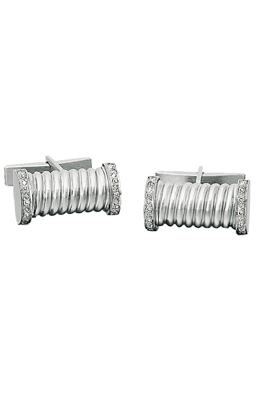 White Gold Cufflinks - 14k White Gold Cylinder Cufflinks