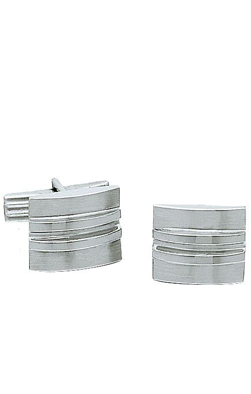 Satin Finish White Gold Cuff links