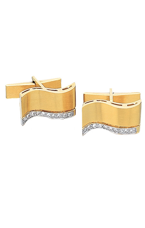 Diamond Cuff Links - Wave Cufflinks With .20 ct. Diamonds