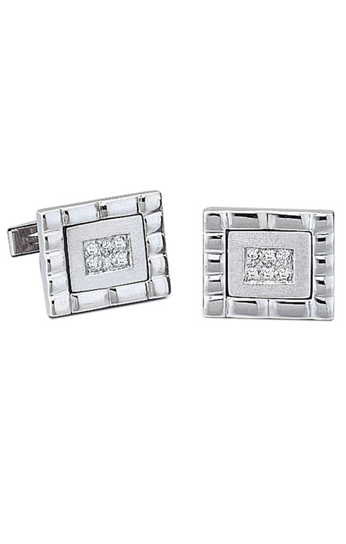 Mens Cufflinks- White Gold and Diamond Cuff Links