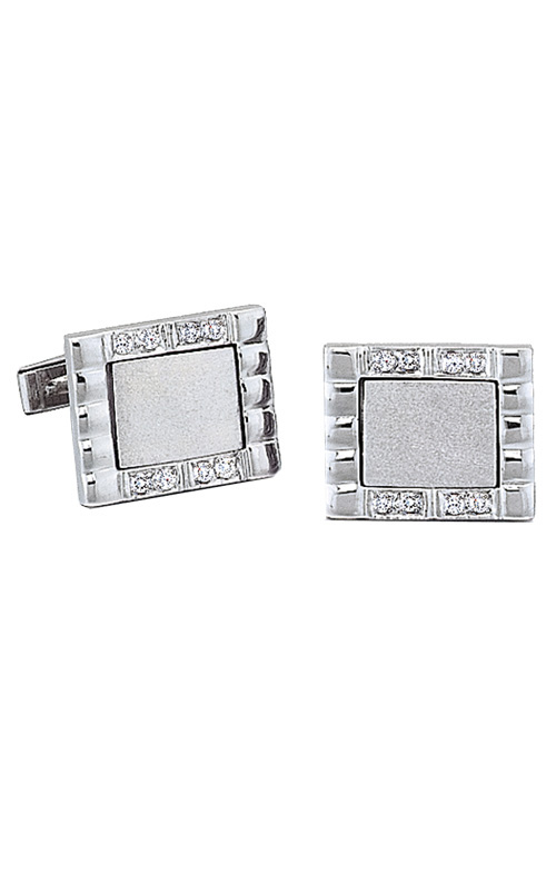 White Gold Cufflinks - Diamond Mens Cufflinks