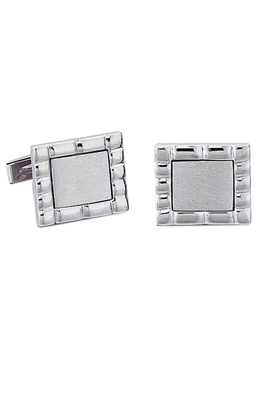 14K Gold Cuff Links - Satin Finish Center