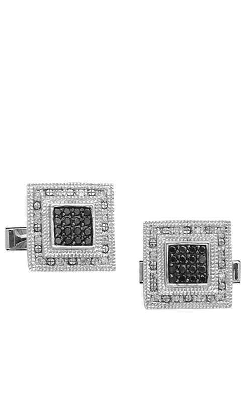 Original White Gold Cufflinks - Black Diamond Cuff Links