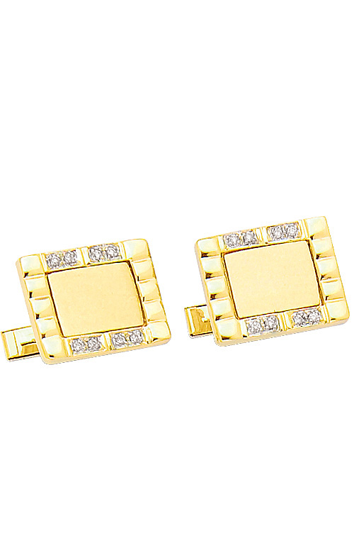 Yellow Gold Cufflinks - .16 ct. of Diamonds