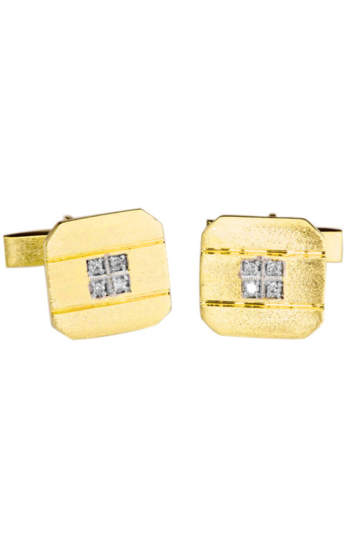 14K Cuff links - Contemporary Yellow  Gold Cuff Links