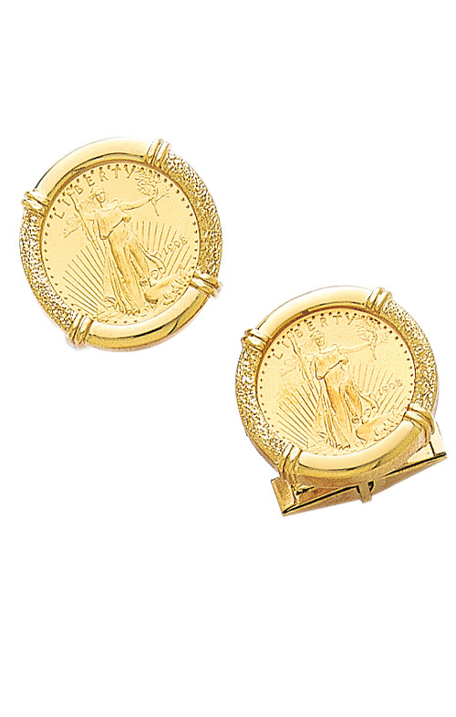 14K Gold Cufflinks Eagle Coin