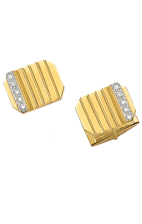 14K Diamond Cufflinks - Yellow Gold