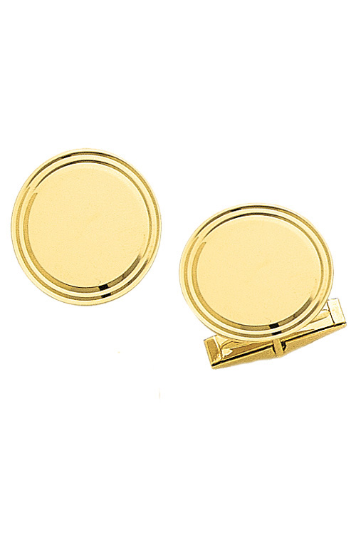 Yellow Gold Cufflinks - Classic Gold Round Cufflinks